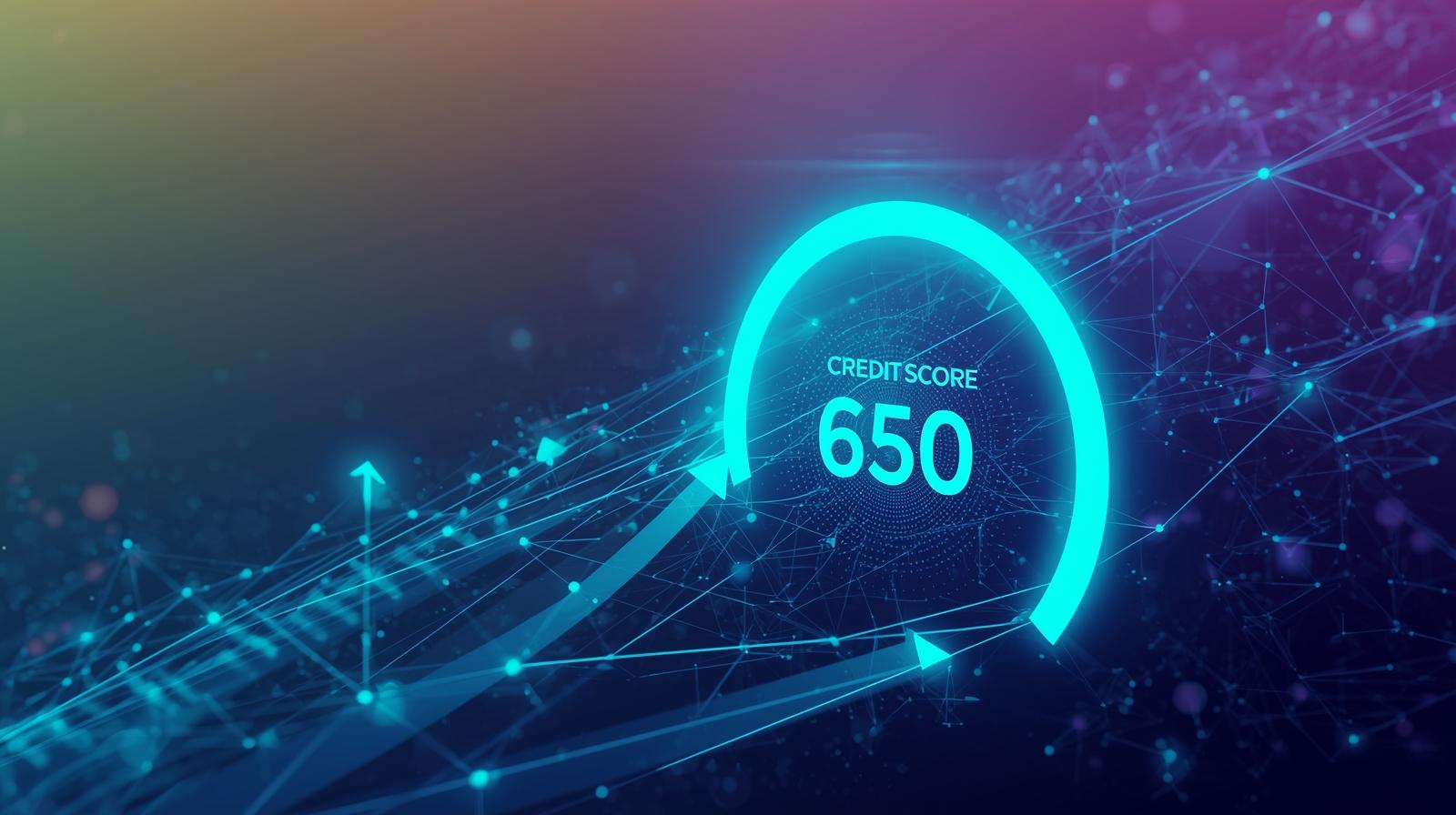 abstract credit score gauge