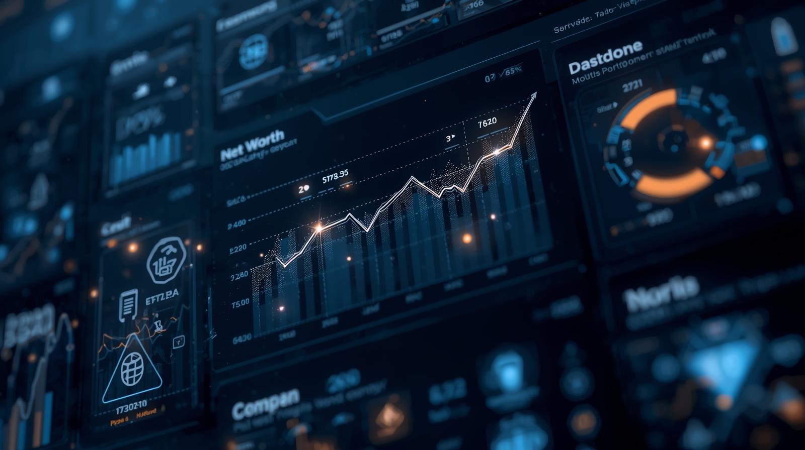 abstract dashboard diversified portfolio charts