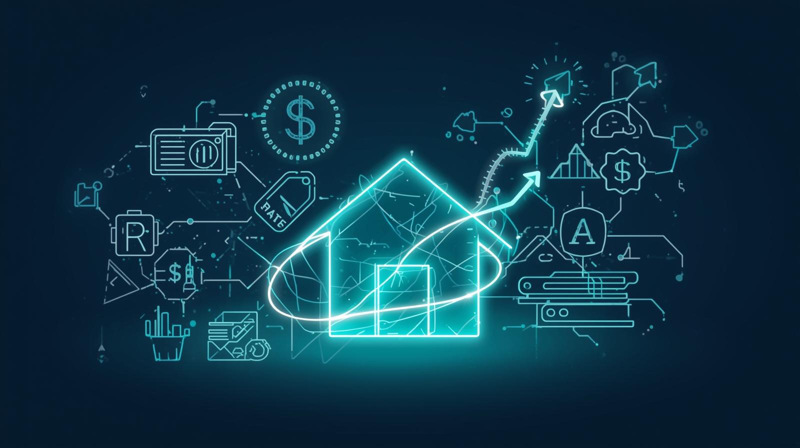 abstract house mortgage rate loan documents